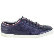 Gucci Vintage Vintage Tyg Sneakers Blue, Dam