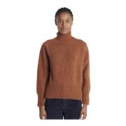 Howlin' Turtleneck Shetland Sweater Brown, Dam