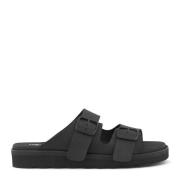 New Feet Flat Sandals Black, Herr