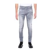 My Brand Grå Tvättade Skinny Fit Jeans för Herrar Gray, Herr