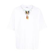 Marcelo Burlon Fjäderhalsband Tee White, Herr