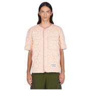 Moncler Quiltad Vadderad Overshirt med Logo Patch Pink, Herr