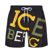 Iceberg Stiliga Boardshorts Black, Herr