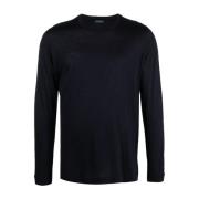 Zanone Long Sleeve Tops Black, Herr