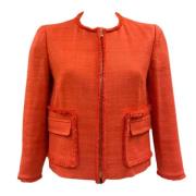 Chanel Vintage Begagnad Orange Bomull Chanel Blazer Orange, Dam