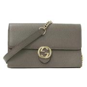 Gucci Vintage Pre-owned Läder shoppers Gray, Dam