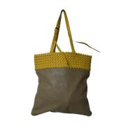 Bottega Veneta Vintage Lyxig Grön Läder Toteväska Green, Dam