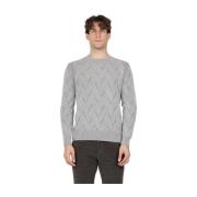 Gran Sasso Zigzag Ull och Cashmere Crewneck Tröja Beige, Herr