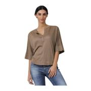 Gran Sasso Stilfull Maglia Skjorta Beige, Dam