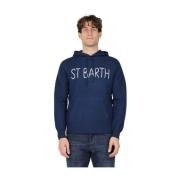 MC2 Saint Barth Stickad huvtröja med St. Barth brodyr Blue, Herr