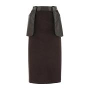 LOW Classic Midi Skirts Brown, Dam