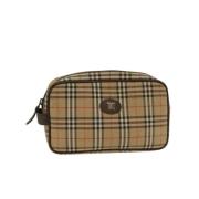 Burberry Vintage Pre-owned Nylon kuvertvskor Beige, Dam