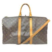 Louis Vuitton Vintage Förägda Coated Canvas Axelväska Brown, Dam