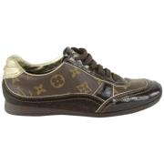 Louis Vuitton Vintage Tidlösa lädersneakers Brown, Dam