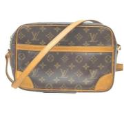 Louis Vuitton Vintage Förägda Coated Canvas Axelväska Brown, Dam