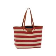 Burberry Vintage Röd Canvas Tote Bag Red, Dam