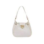 Salvatore Ferragamo Pre-owned Vit Läder Axelväska White, Dam