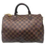 Louis Vuitton Vintage Brun Läder Louis Vuitton Speedy 30 Satchel Väska...