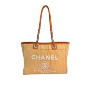 Chanel Vintage Begagnad Orange Canvas Chanel Deauville Orange, Dam