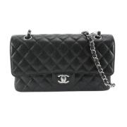 Chanel Vintage Lyxig Läder Axelväska Black, Dam