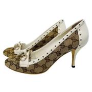 Gucci Vintage Förhandsägda Pumps, Brun/Vit Monogram, Storlek 38 Brown,...