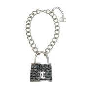 Chanel Vintage Pre-owned Metall halsband Gray, Dam