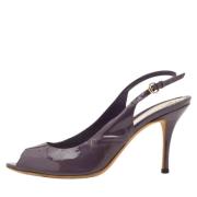 Gucci Vintage Lyxiga Läder Slingback Sandaler Purple, Dam