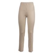 Le Tricot Perugia Stickad byxa med elastisk midja Beige, Dam