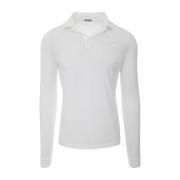 Zanone Icecotton Slim Fit L/S Polo w/knappar White, Herr