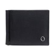 Orciani Svart läder bi-fold plånbok med logoplakett Black, Dam