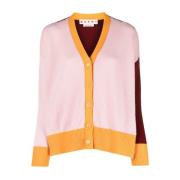 Marni MultiColour Logo-Broderad Kasmir Cardigan Multicolor, Dam