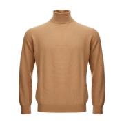 Kangra Kamel Beige Ullblandad Turtleneck Tröja Beige, Herr