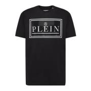 Philipp Plein Svart T-shirt med Strass Logo Black, Herr