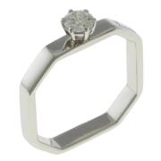 Gucci Vintage Pre-owned Silver Vitguld Gucci Baguette Ring Gray, Dam