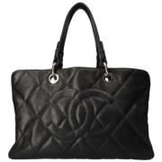 Chanel Vintage Förhandsägd Svart Läder Chanel Matelassé Väska Black, D...