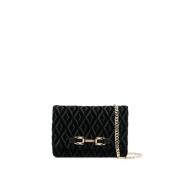 Elisabetta Franchi Quiltad Velvet Crossbody Väska Black, Dam