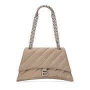 Balenciaga ‘Crush Medium’ axelremsväska Beige, Dam