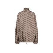 Balenciaga Bomull BB Monogram Oversized Jacka Beige, Herr