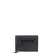 Balenciaga Miniplånbok i kornigt läder Black, Herr