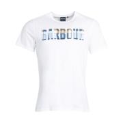 Barbour Tartan T-shirt White, Herr