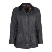 Barbour Blå Vaxjacka med Feminin Silhuett Blue, Dam