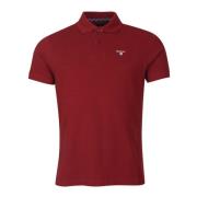 Barbour Tartan Pique Polo Shirt Red, Herr