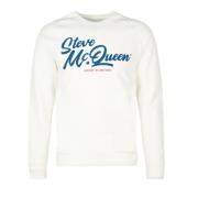 Barbour Grafisk Sweatshirt Steve McQueen Stil White, Herr