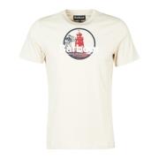 Barbour Grafiskt Tryck T-Shirt Regnig Dag Beige, Herr