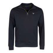 Barbour Marinblå Half Zip Pullover med Borstad Yta Blue, Herr