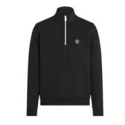 Belstaff Sweatshirt med hög krage och kvartsdragkedja Black, Herr