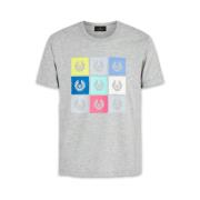 Belstaff Ikonisk Design T-Shirt med Färgglada Block Gray, Herr