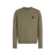 Belstaff Klassisk Olive Sweatshirt i Bouclé Bomull Green, Herr