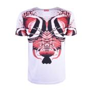 Bikkembergs Tryckt T-shirt med rund hals White, Herr