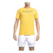 Bikkembergs Herr Logo Front Print T-Shirt Yellow, Herr